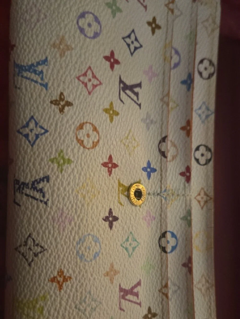Louis Vuitton White Murakami Monogram Snap Wallet/crossbody With COA And Chain